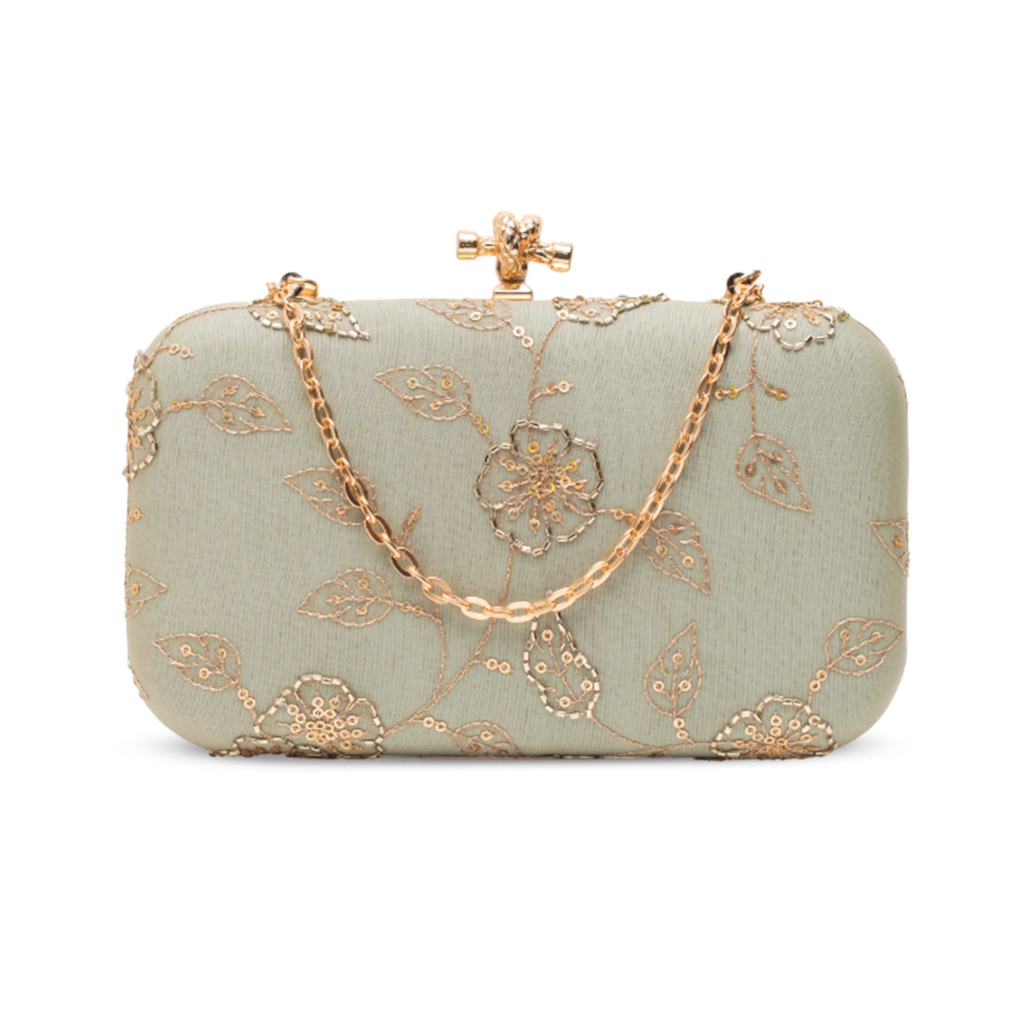 Artklim Royal Olive Pastel Blossom Clutch