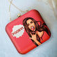 Red Based Customised Name Clutch