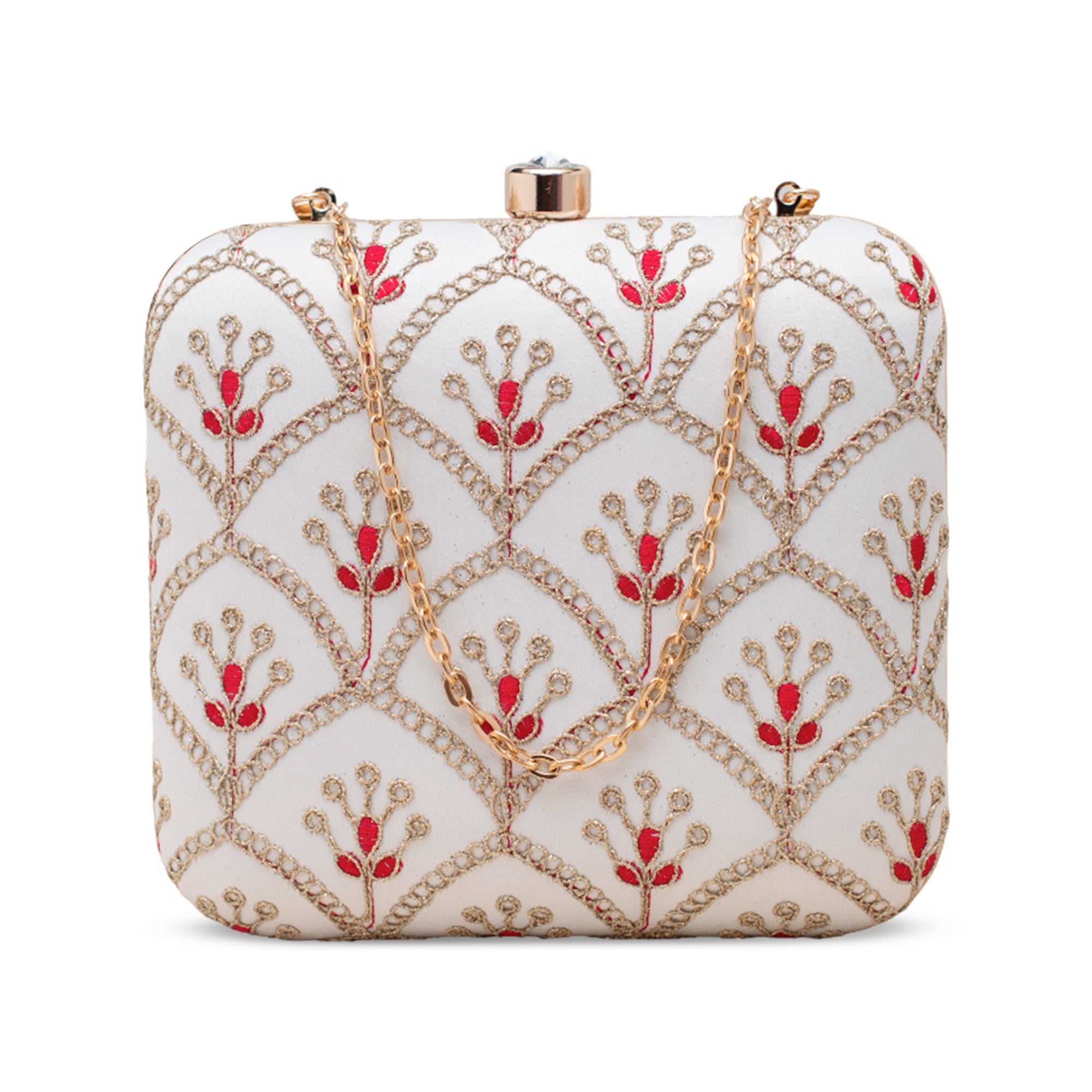 Artklim Off-White Minimal Embroidery Clutch