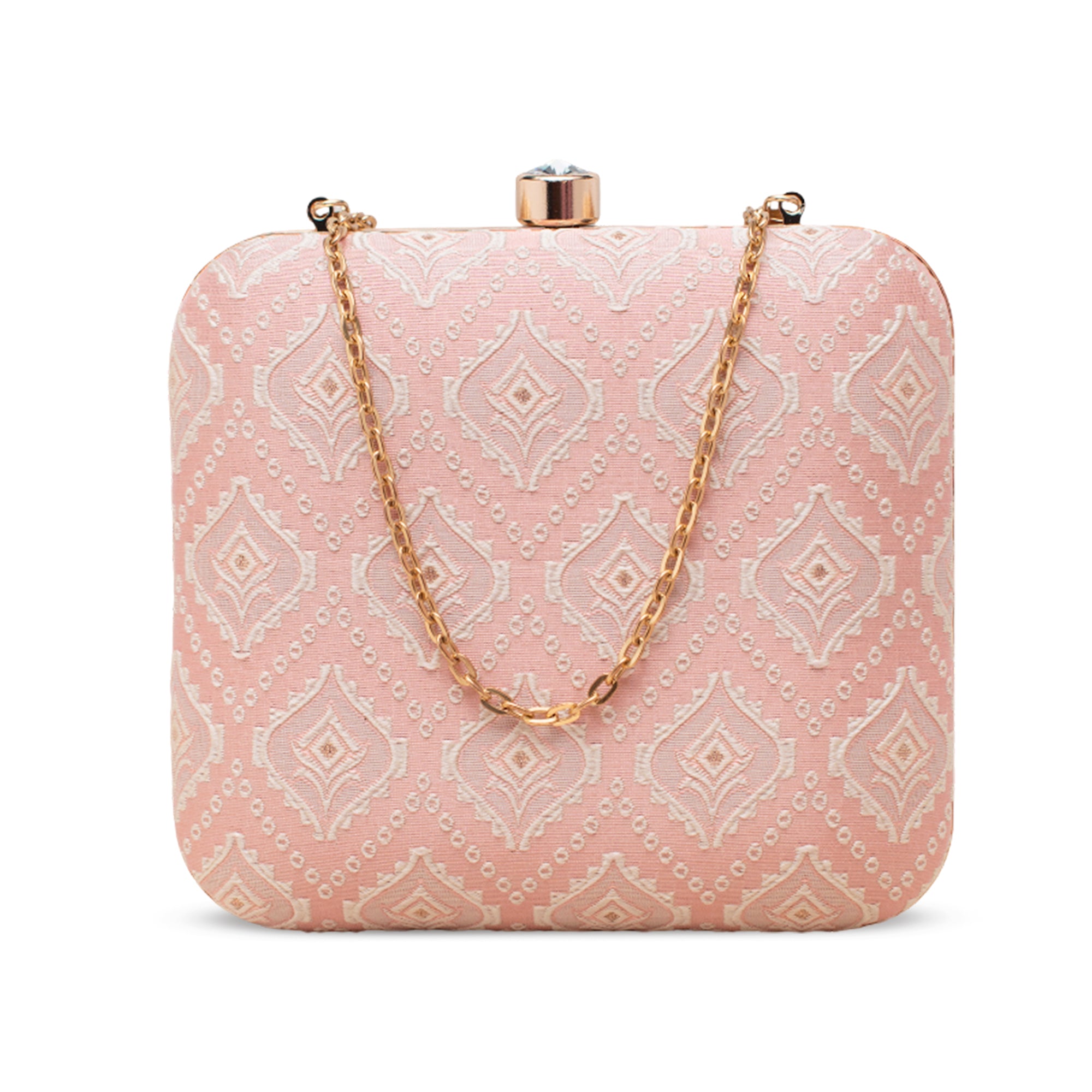 Artklim Pink Bloom Embroidery Clutch