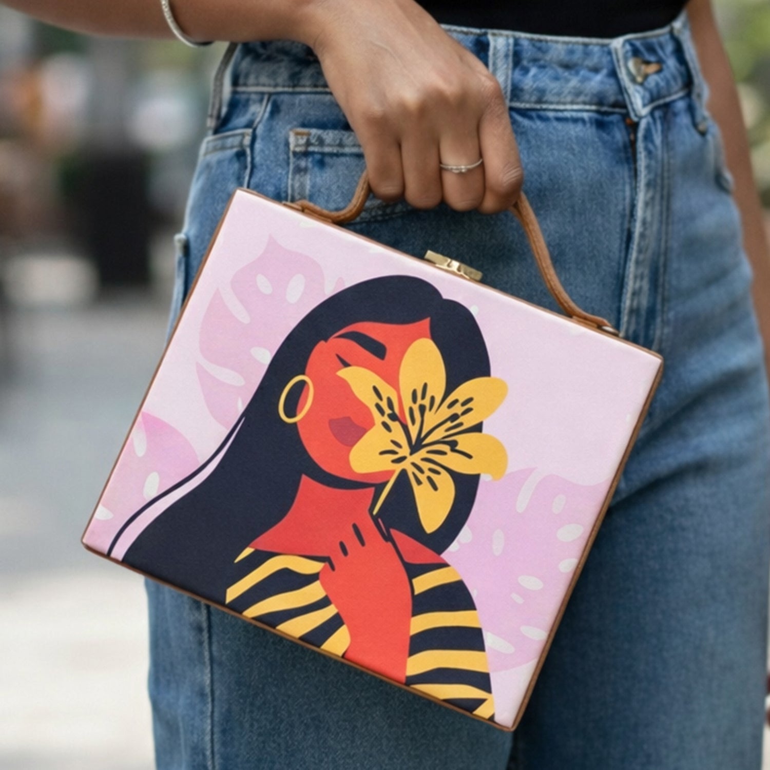 Yellow Flower Girl Clutch