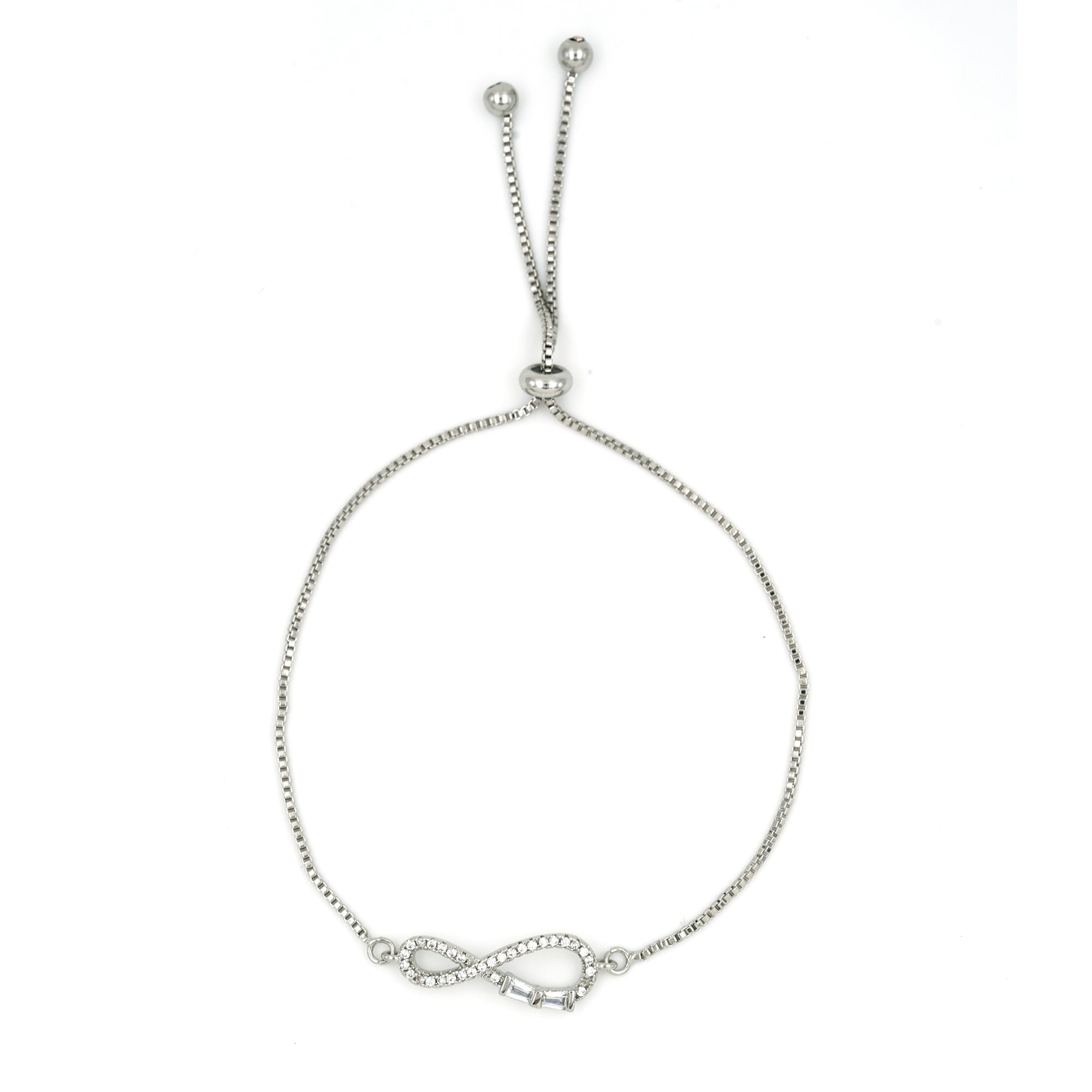 Artklim Silver Plated Infinity Symbol Slider Bracelet