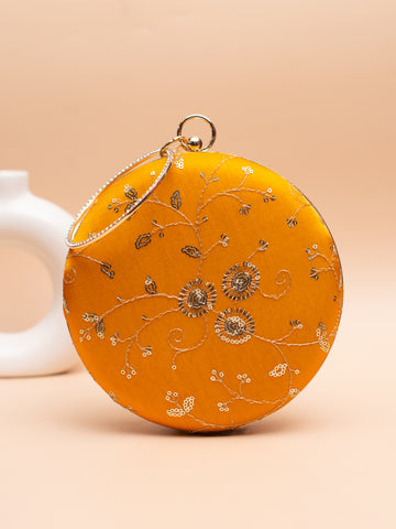 Artklim Bright Yellow with Sunburst Embroidery