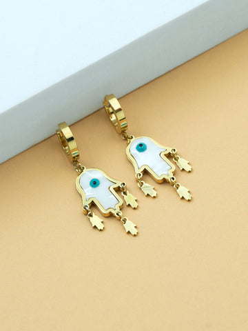 Artklim Hamsa Hand Anti-Tarnish Earrings