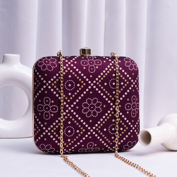 Artklim Purple Based Pattern Printed Clutch