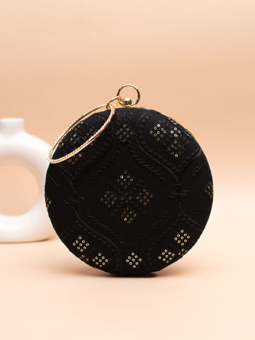 Artklim Black with Sequin Geometric Pattern