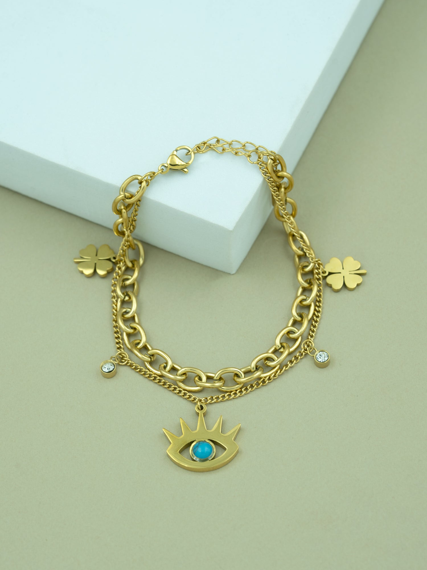 Artklim Evil Eye Chain Charm Bracelet