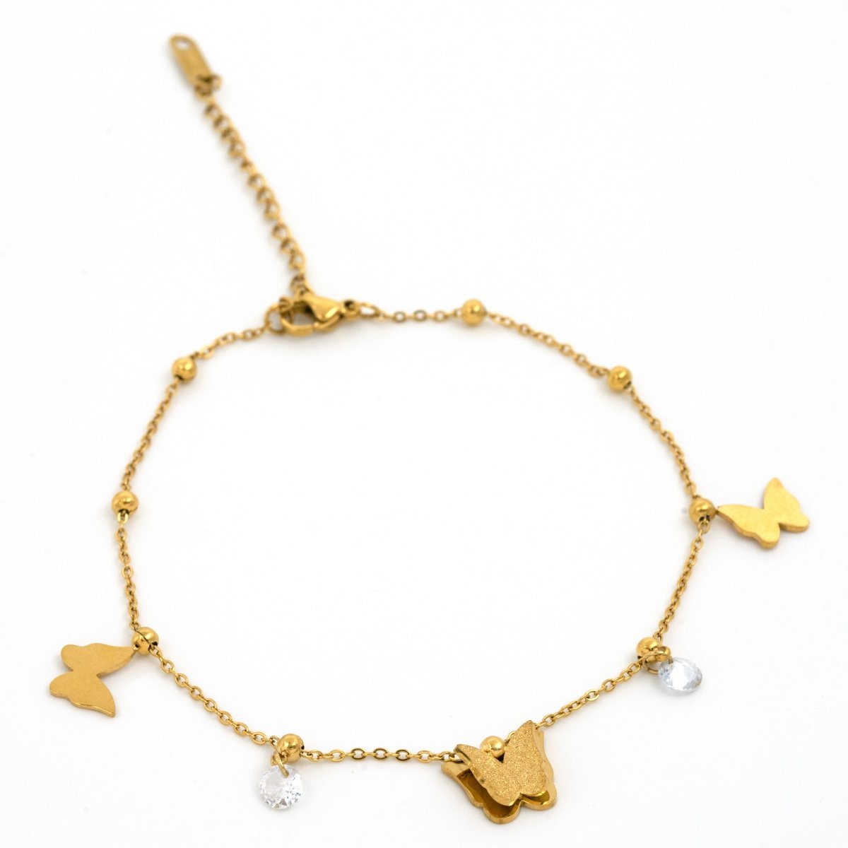 Artklim Gold Plated Butterfly Charms Bracelet