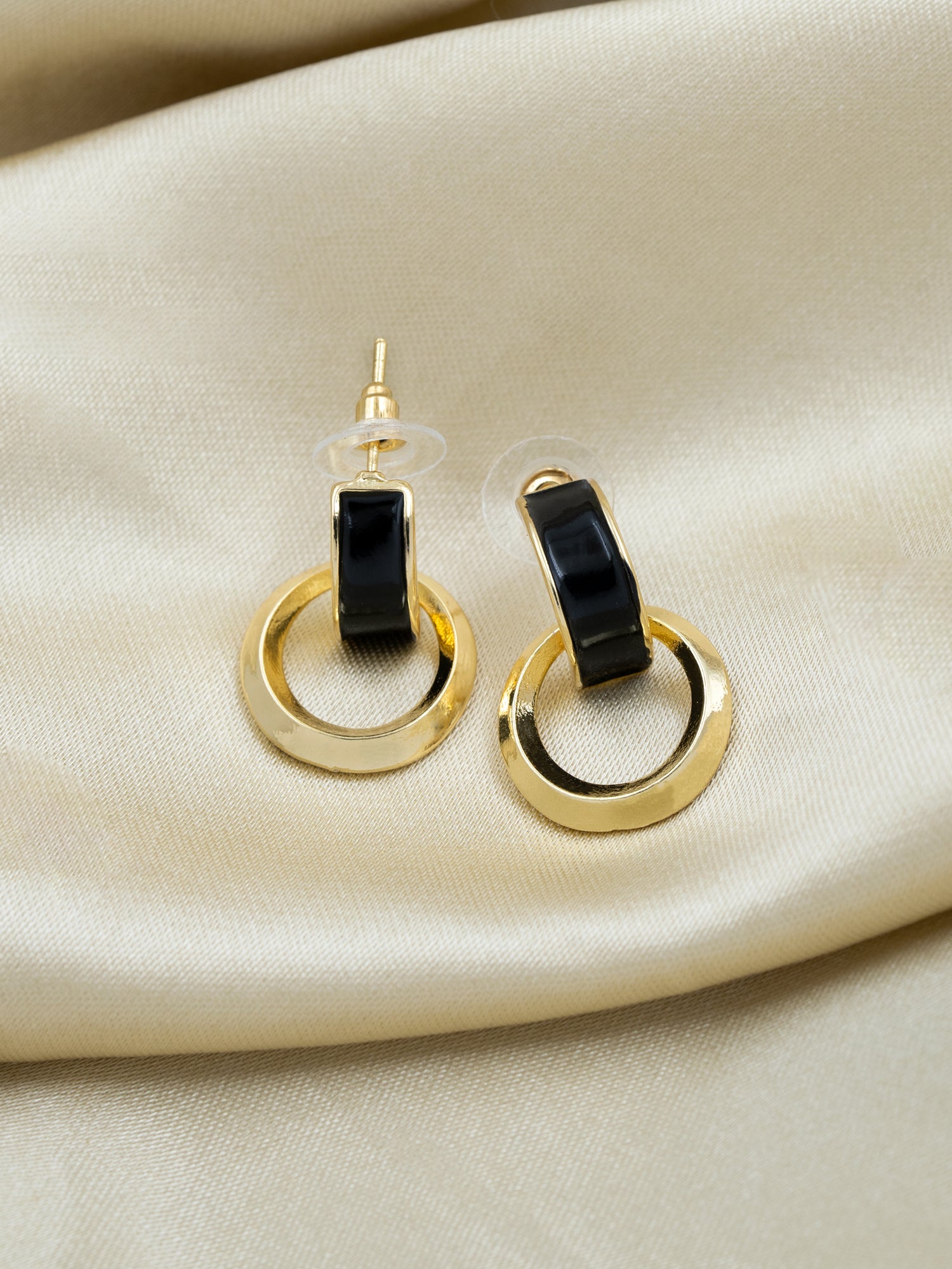 Artklim Black Loop Anti Tarnish Earrings