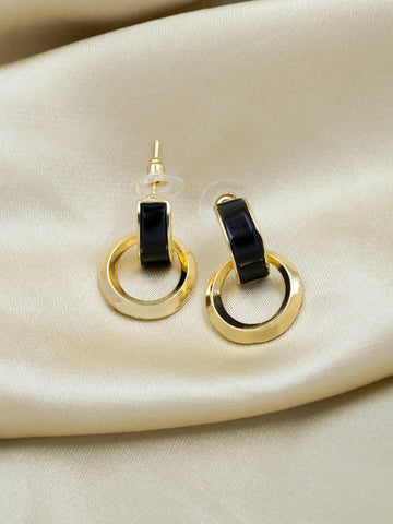 Artklim Black Loop Anti Tarnish Earrings