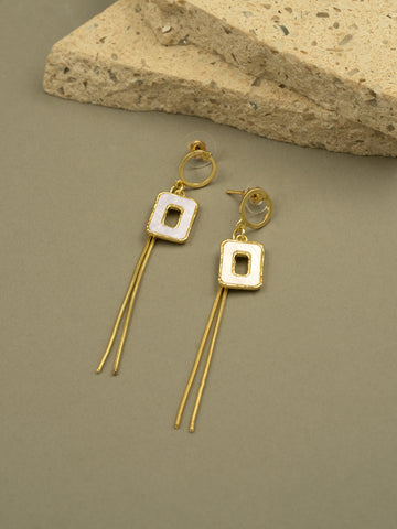 Artklim Rectangular Drop Anti Tarnish Earrings