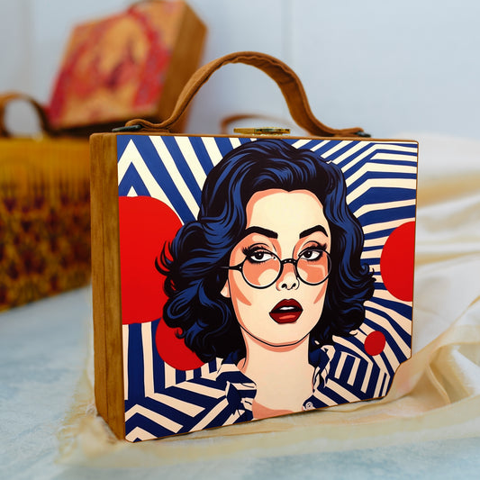 Comic Character Printed Suitcase Style Clutch