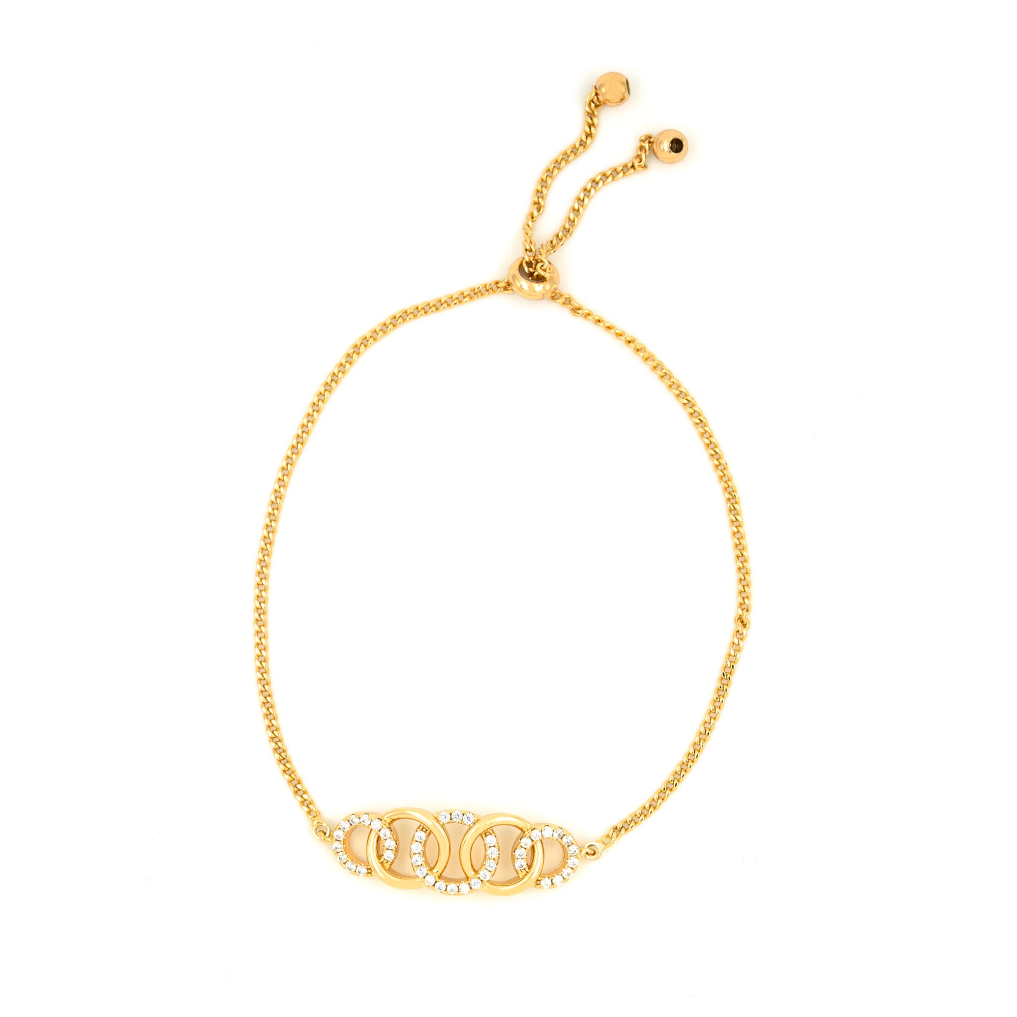 Artklim Gold Plated Designer Loop Slider Bracelet