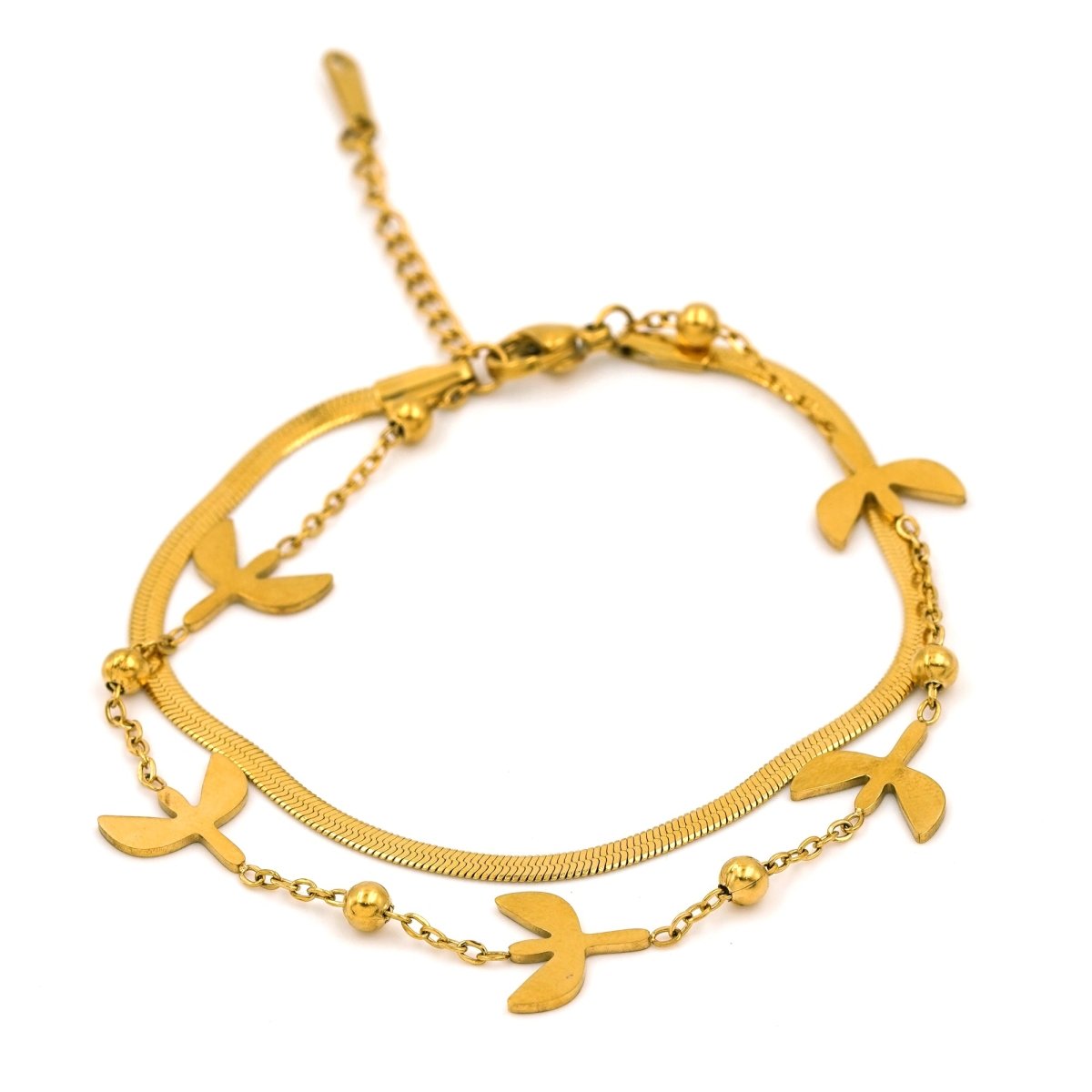 Artklim Gold Plated Wings Of Elegance Bracelet