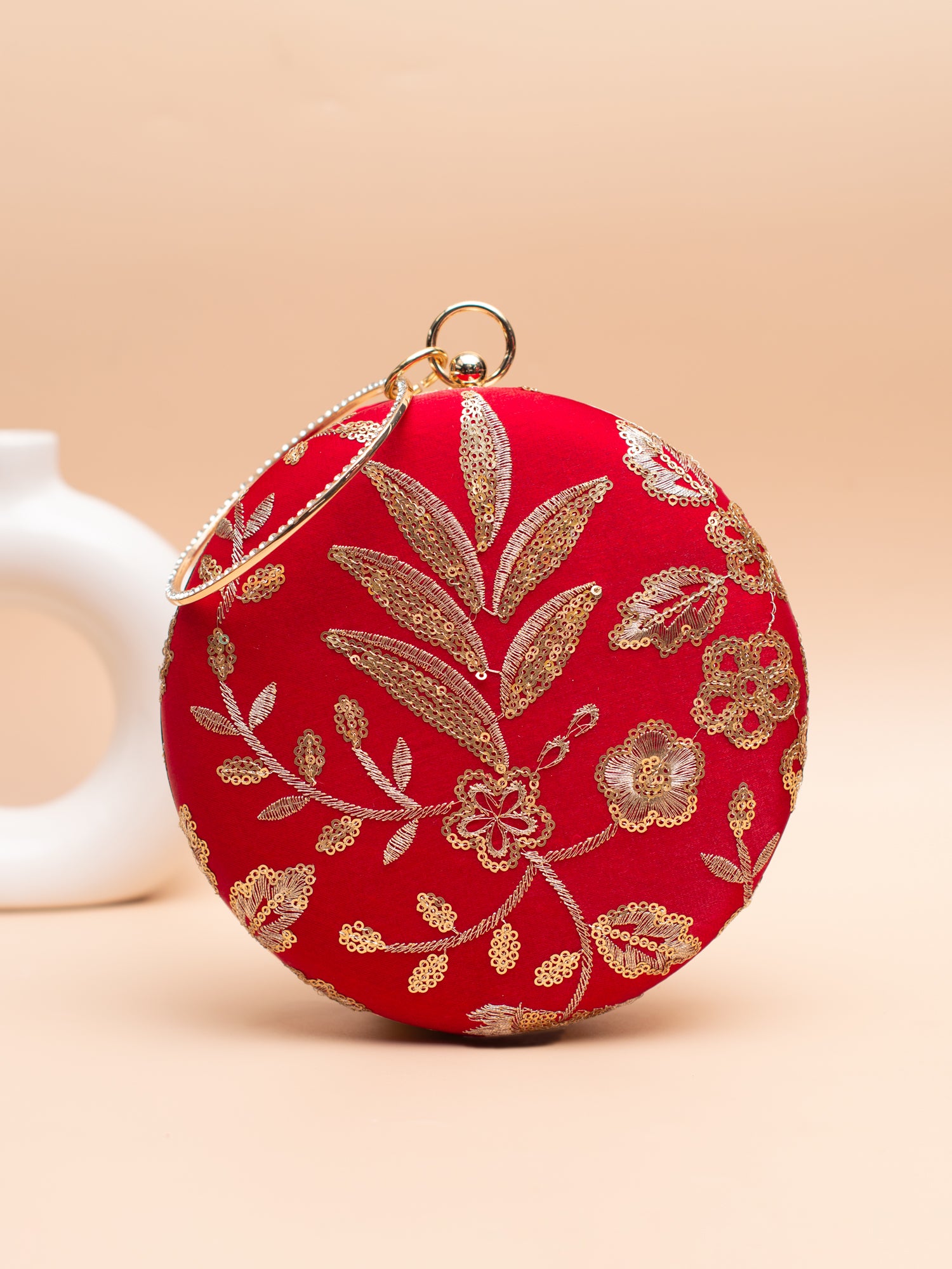Artklim Red with Golden Floral Motif