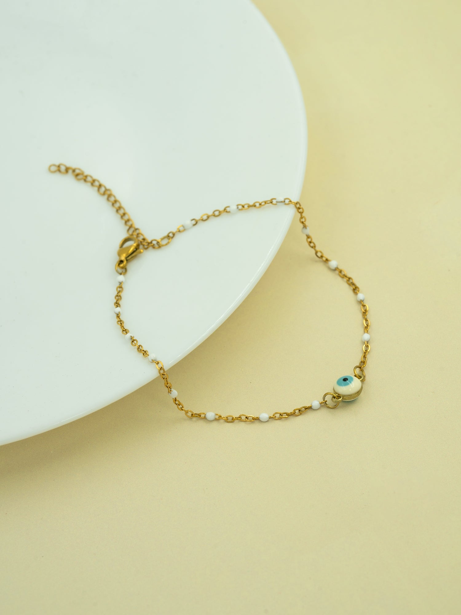 Artklim Gold Plated Evil Eye Beads Anti Tarnish Anklet