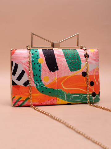 Artklim Leafy Luxe Printed Clutch