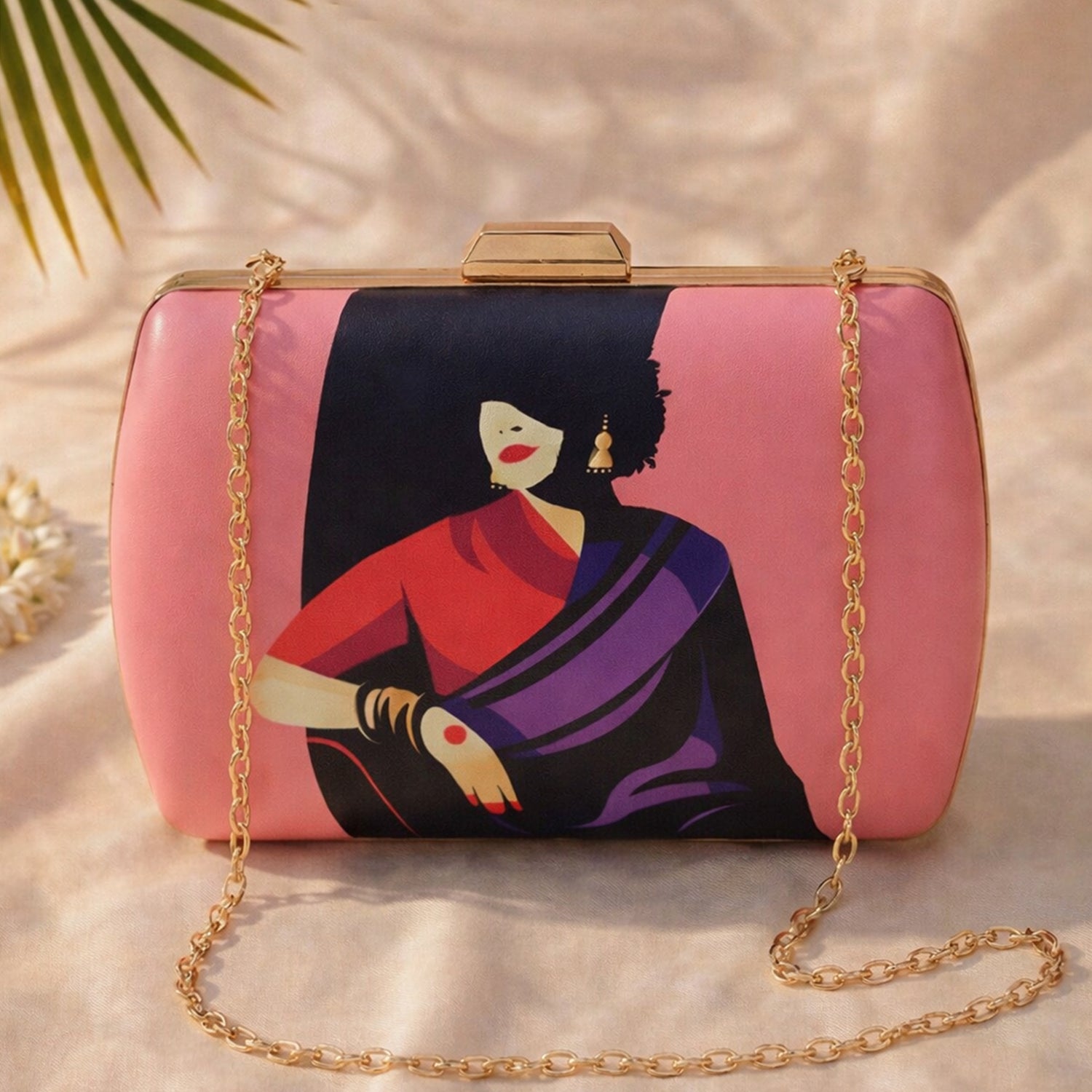 Purple Saree Women Clutch