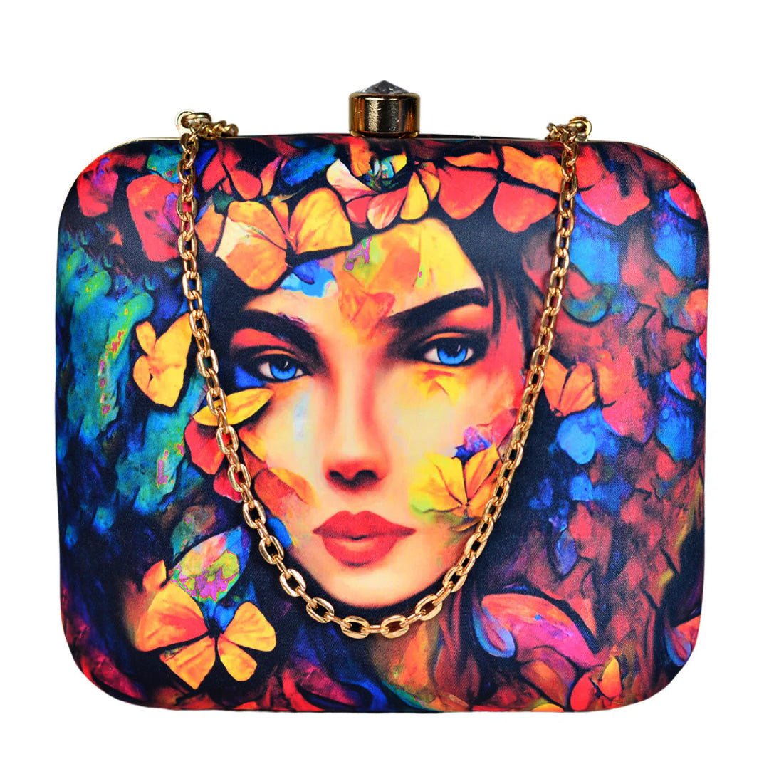 Butterfly  Printed Clutch
