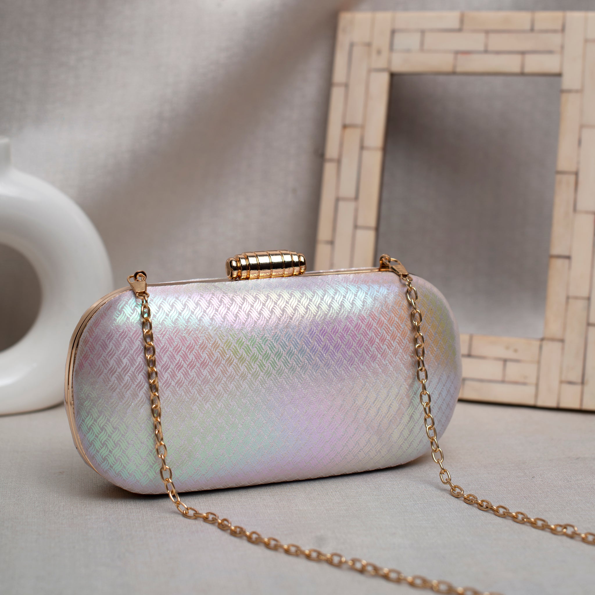 Multicolor Shimmery Party Clutch