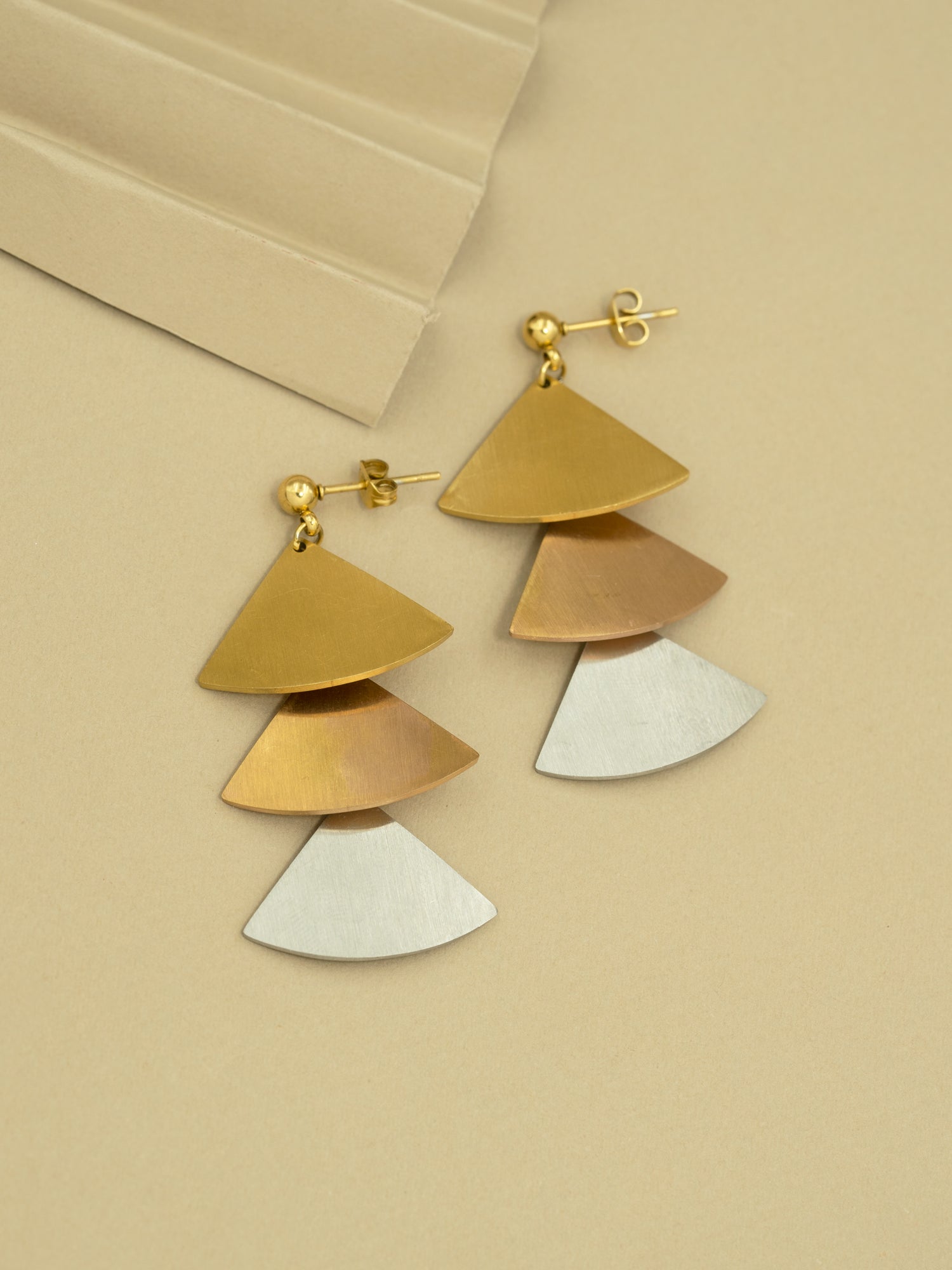 Artklim Geometric Layered Triangle Anti-Tarnish Earrings