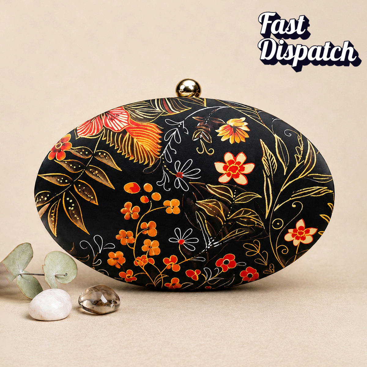 Artklim Floral Printed Elegant Clutch
