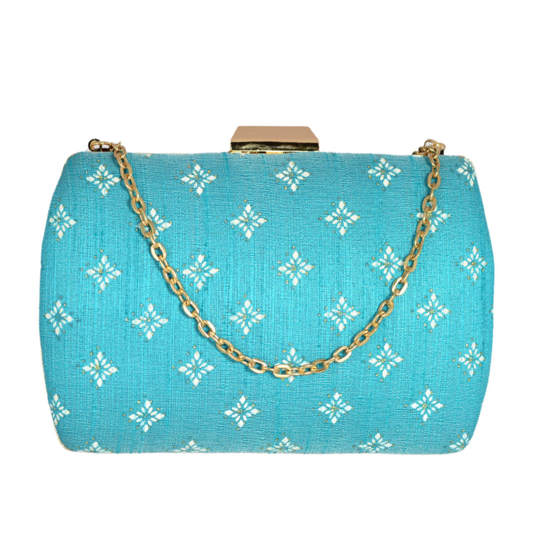 Light Blue Colour Pattern Clutch