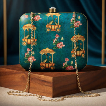 Artklim Blue Asethetic Printed Clutch