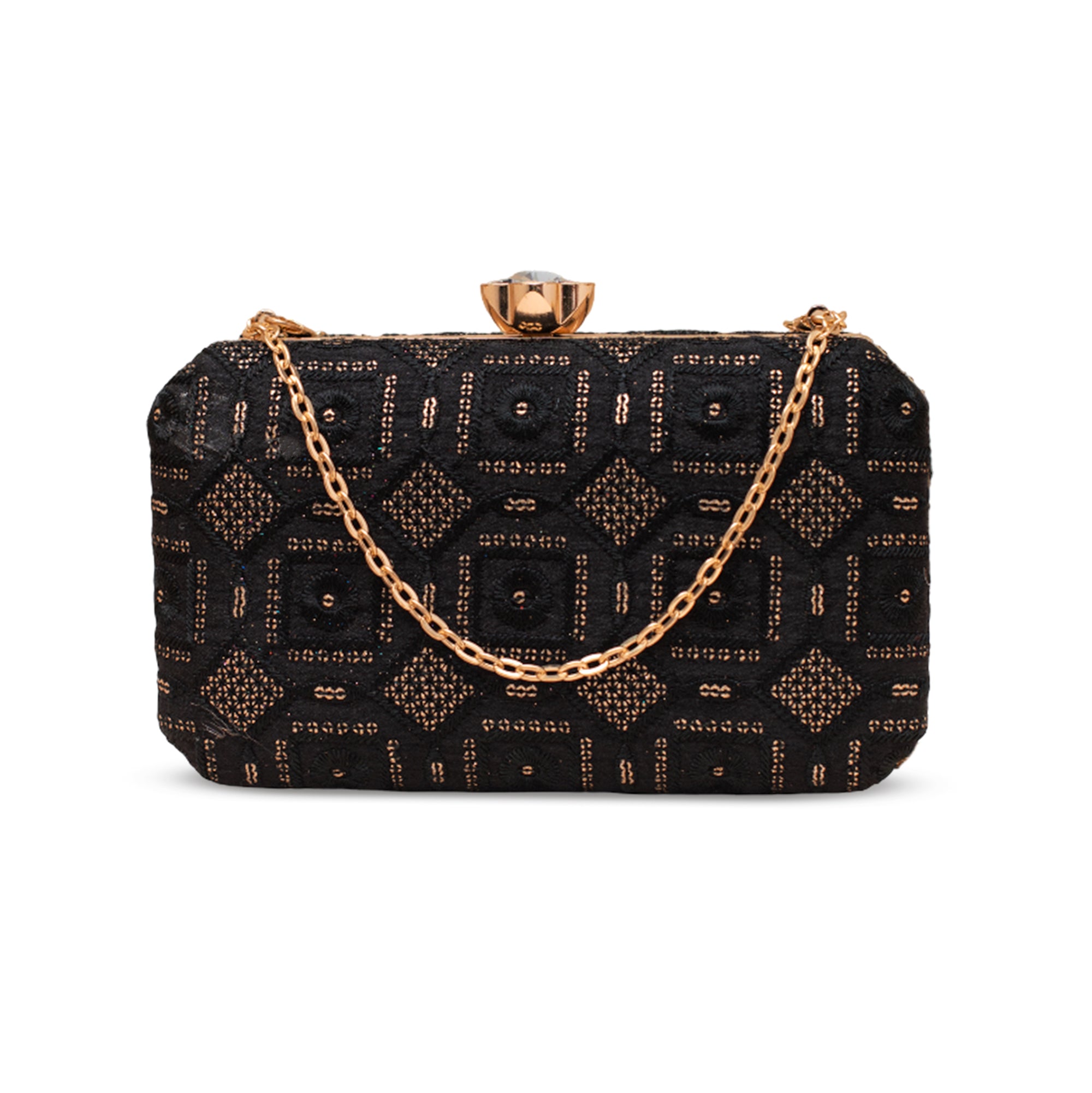 Artklim Textured Glamour Embroidery Clutch