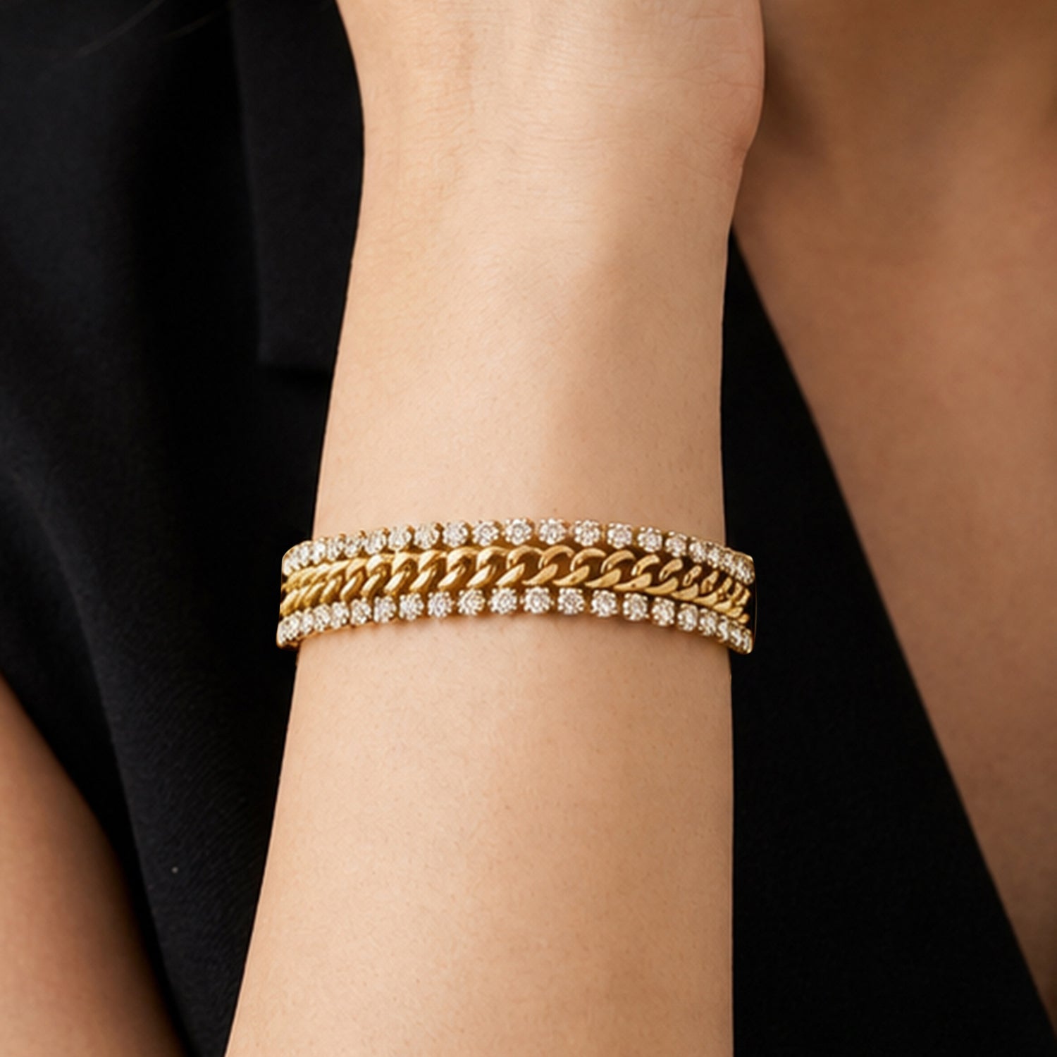 Artklim Elephant Charm Layered Gold Bracelet Anti-tarnish