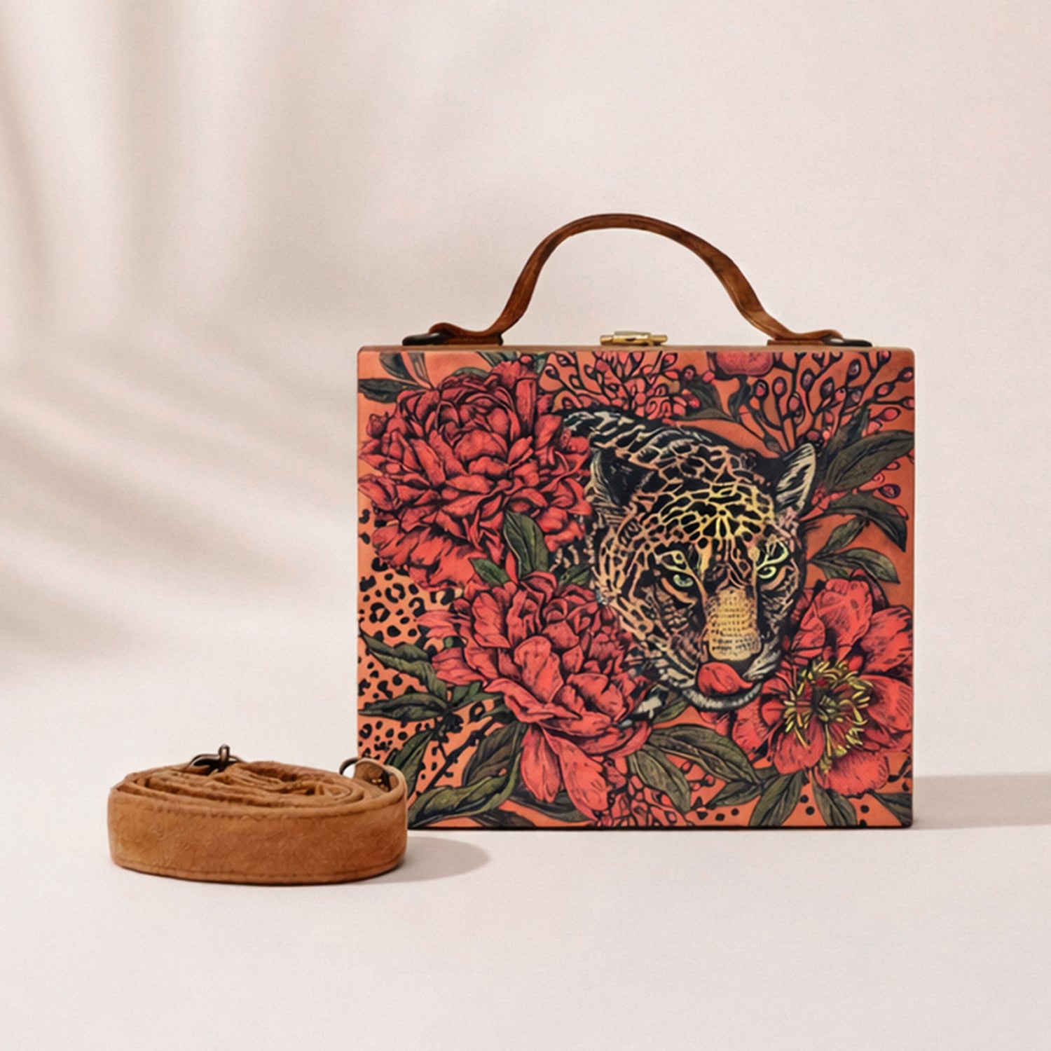 Artklim Tiger Printed Suitcase Style Clutch