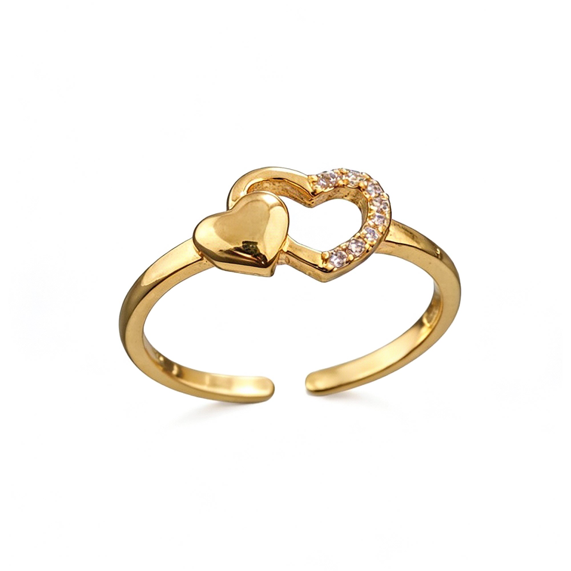 Artklim Gold-Plated Heart Design Anti-Tarnish Ring