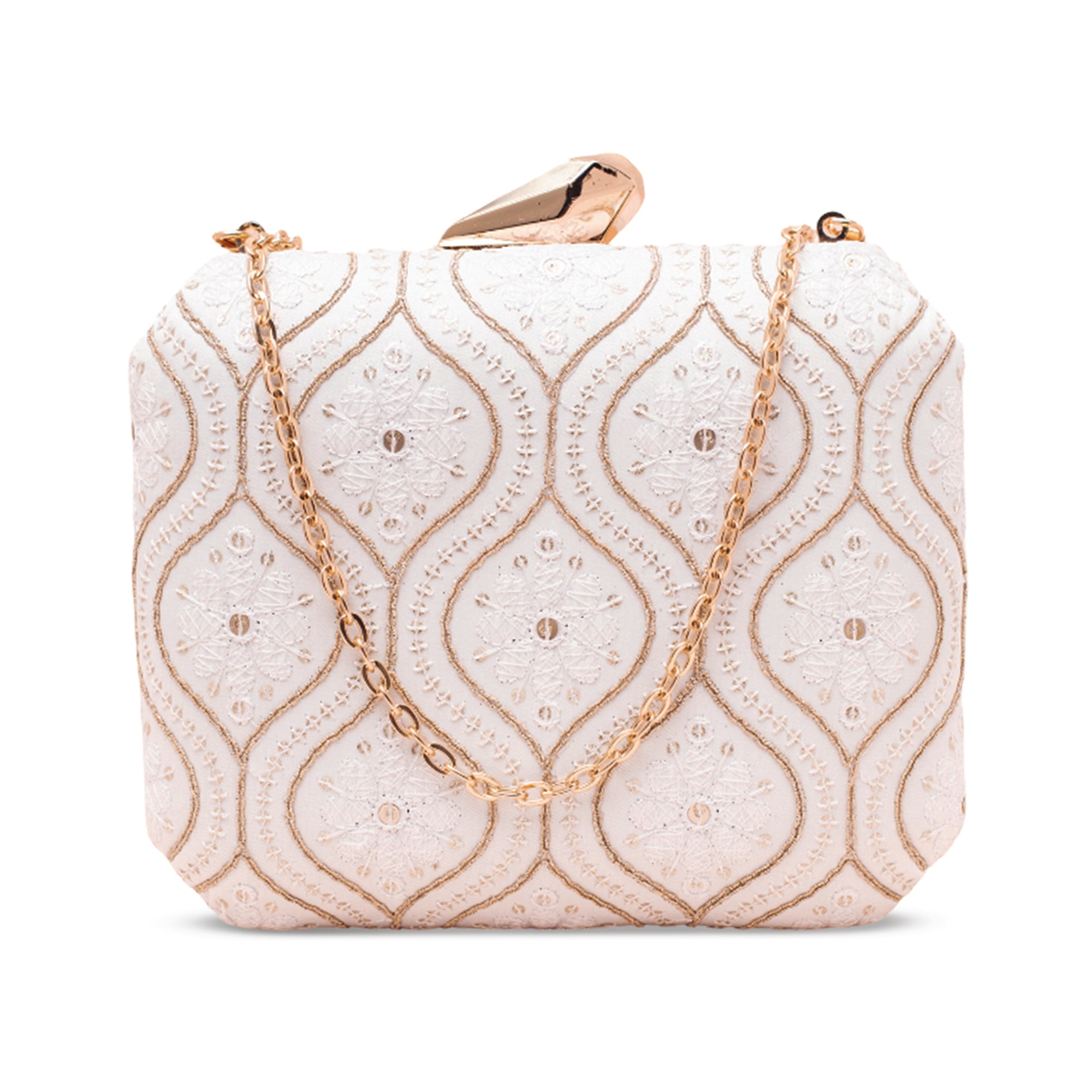 Artklim Golden Wave Embroidery Clutch