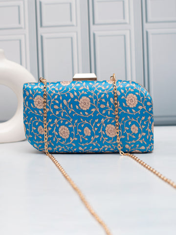 Artklim Blue Royale Printed Clutch
