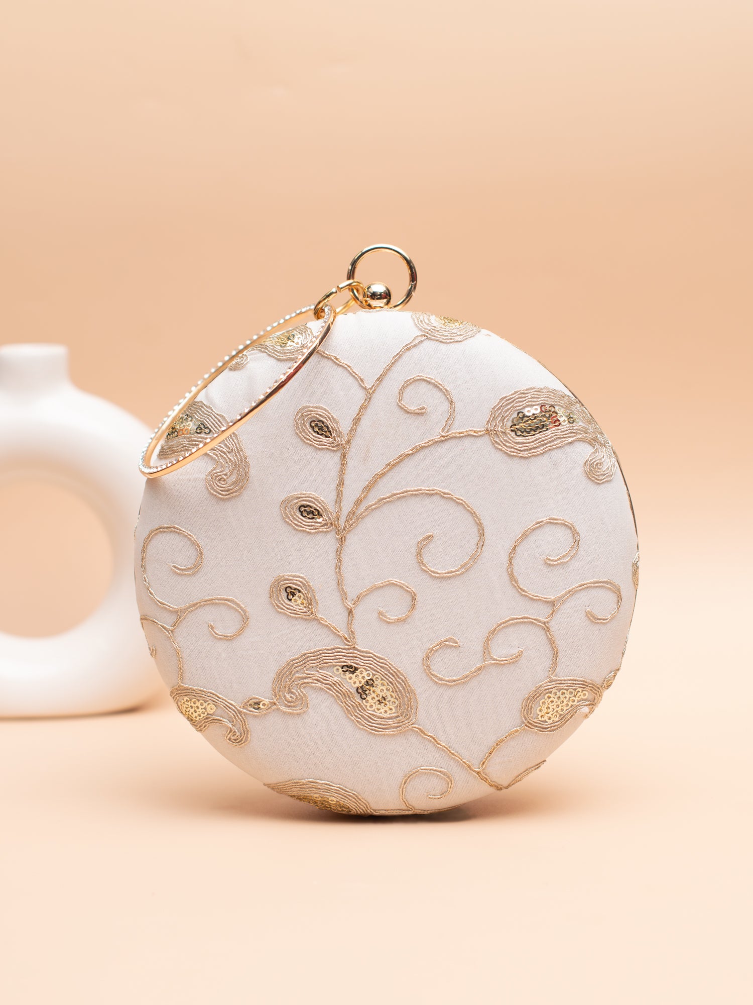Artklim White with Golden Paisley Motif