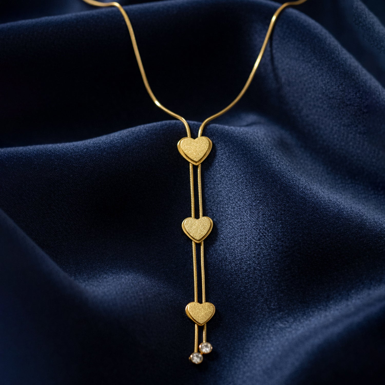 Artklim Gold-Plated Elegant Heart Drop Anti-Tarnish Necklace