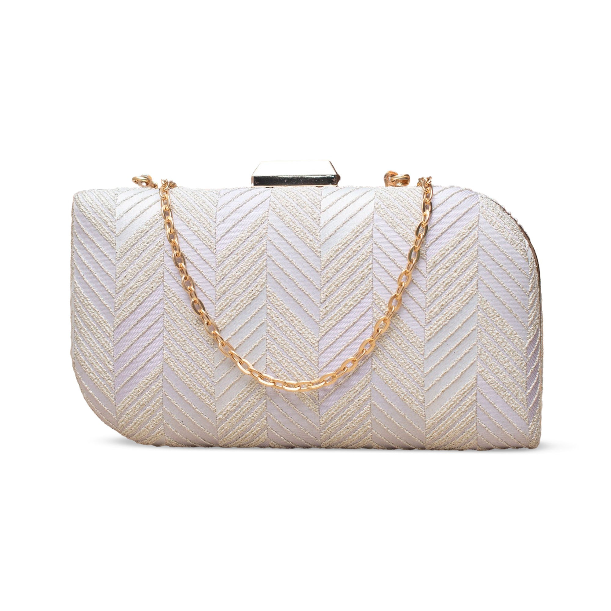 Artklim Ivory Luxe Evening Embroidered Clutch