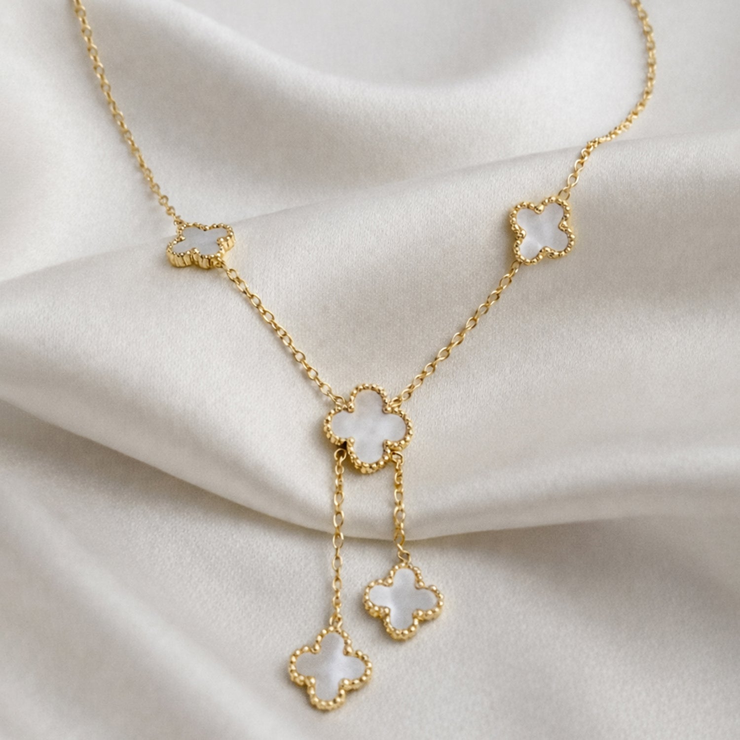 Artklim Gold-Plated Elegant Floral Drop Anti-Tarnish Necklace