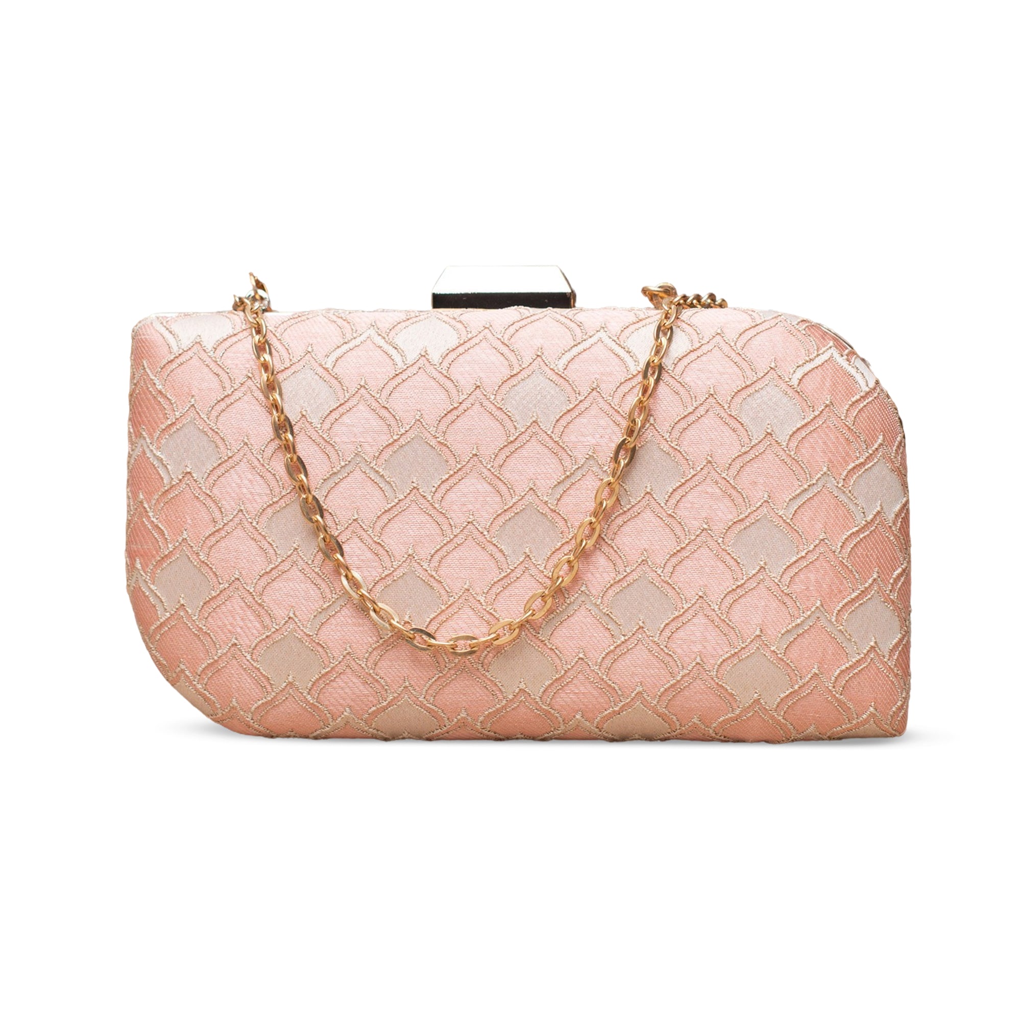 Artklim Blush Scallop Luxe Embroidered Clutch