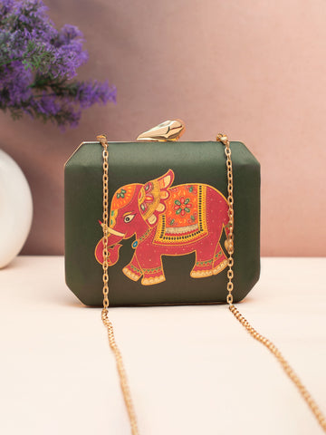 Royal Elephant Printed Clutch