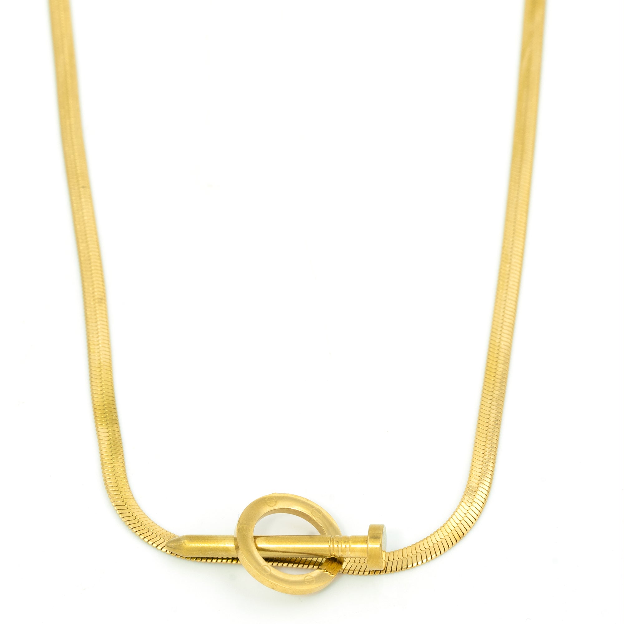 Artklim Minimal Gold Bar Loop Necklace