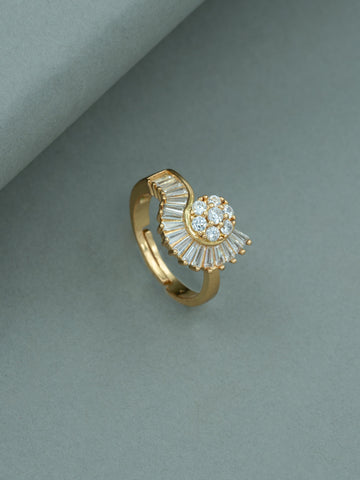 Artklim Gold-Plated Radiant Halo Anti-Tarnish Ring