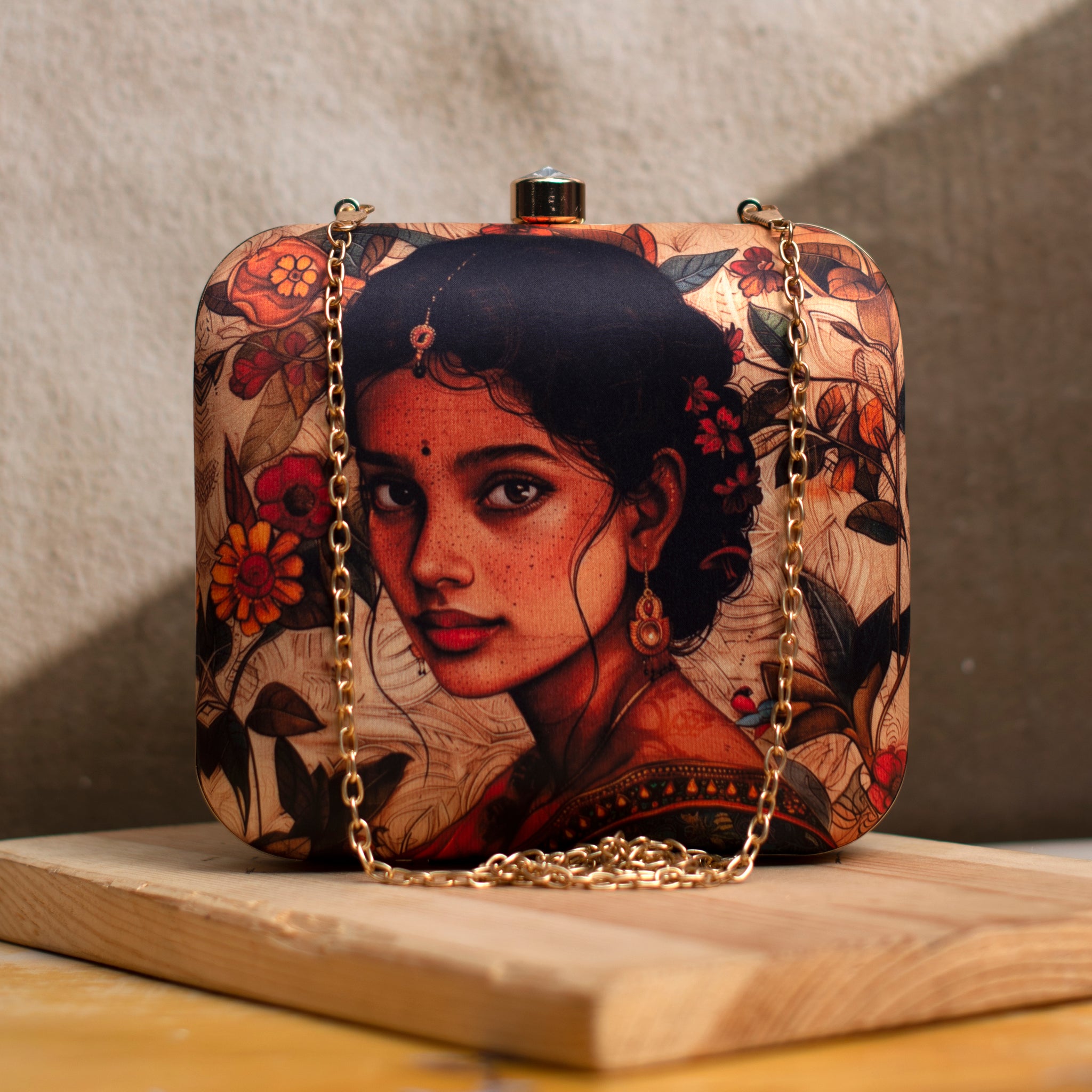 Gorgeous Indian Lady Portrait Clutch