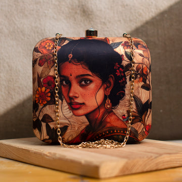 Gorgeous Indian Lady Portrait Clutch