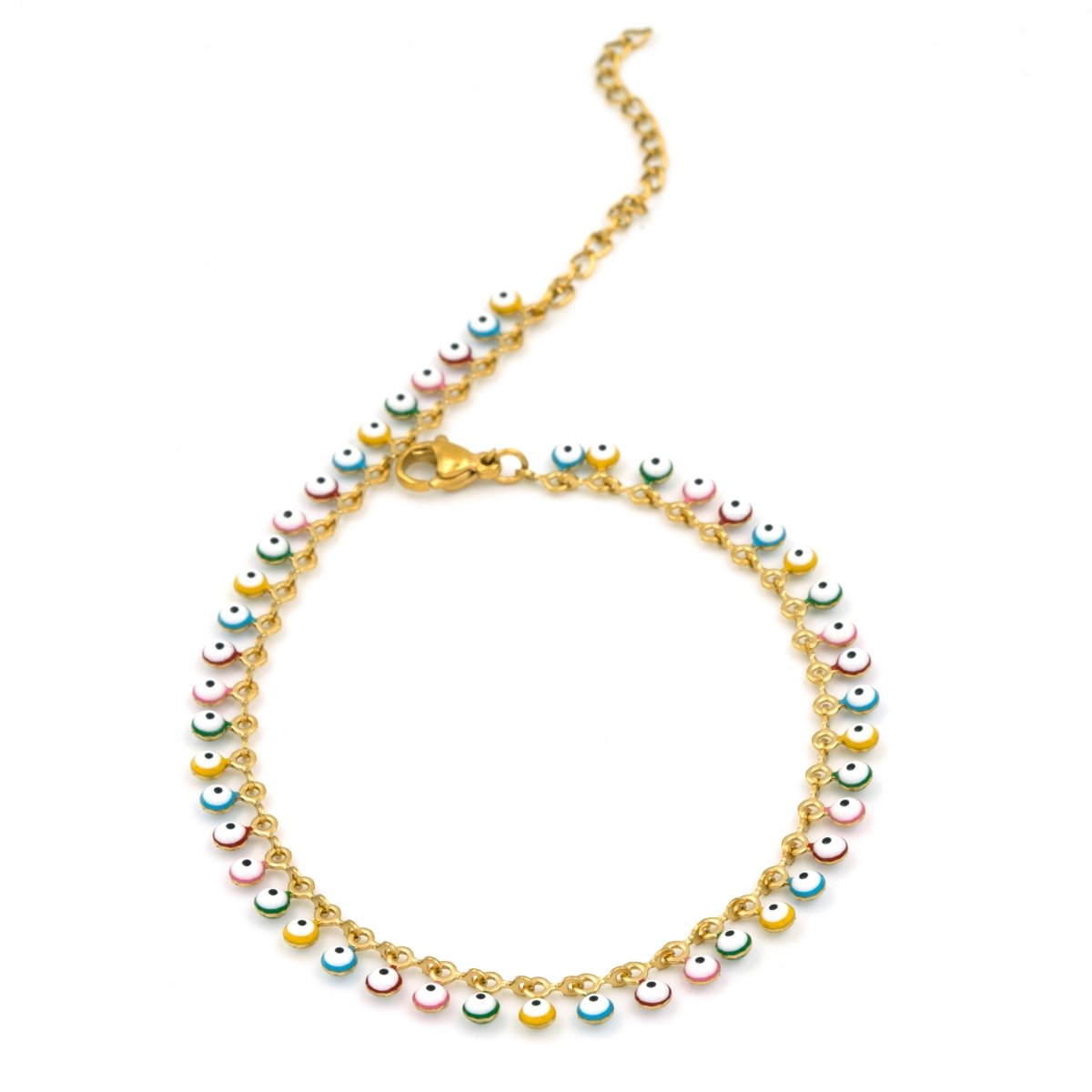 Artklim Gold Plated Evil Eye Anklet
