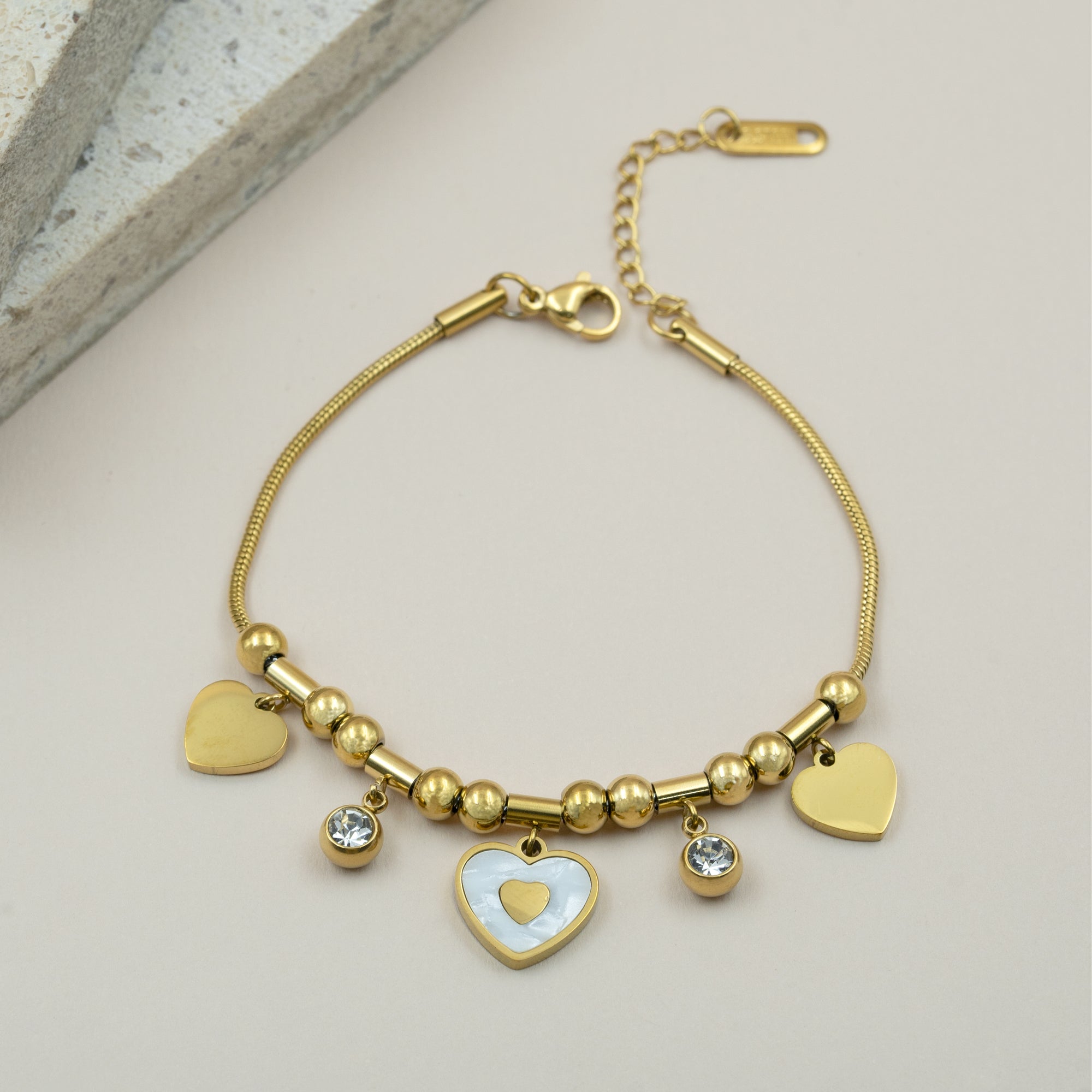 Artklim Gold Heart Drop Bracelet