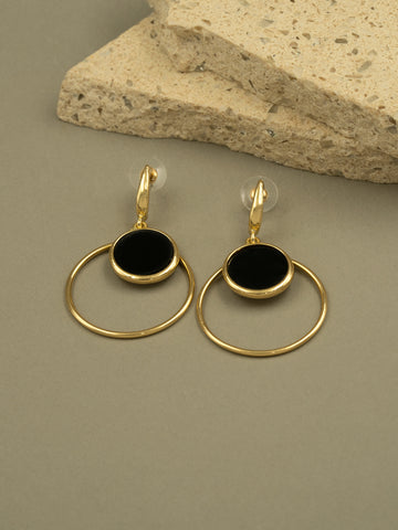 Artklim Black Circle Hoop Anti Tarnish Earrings