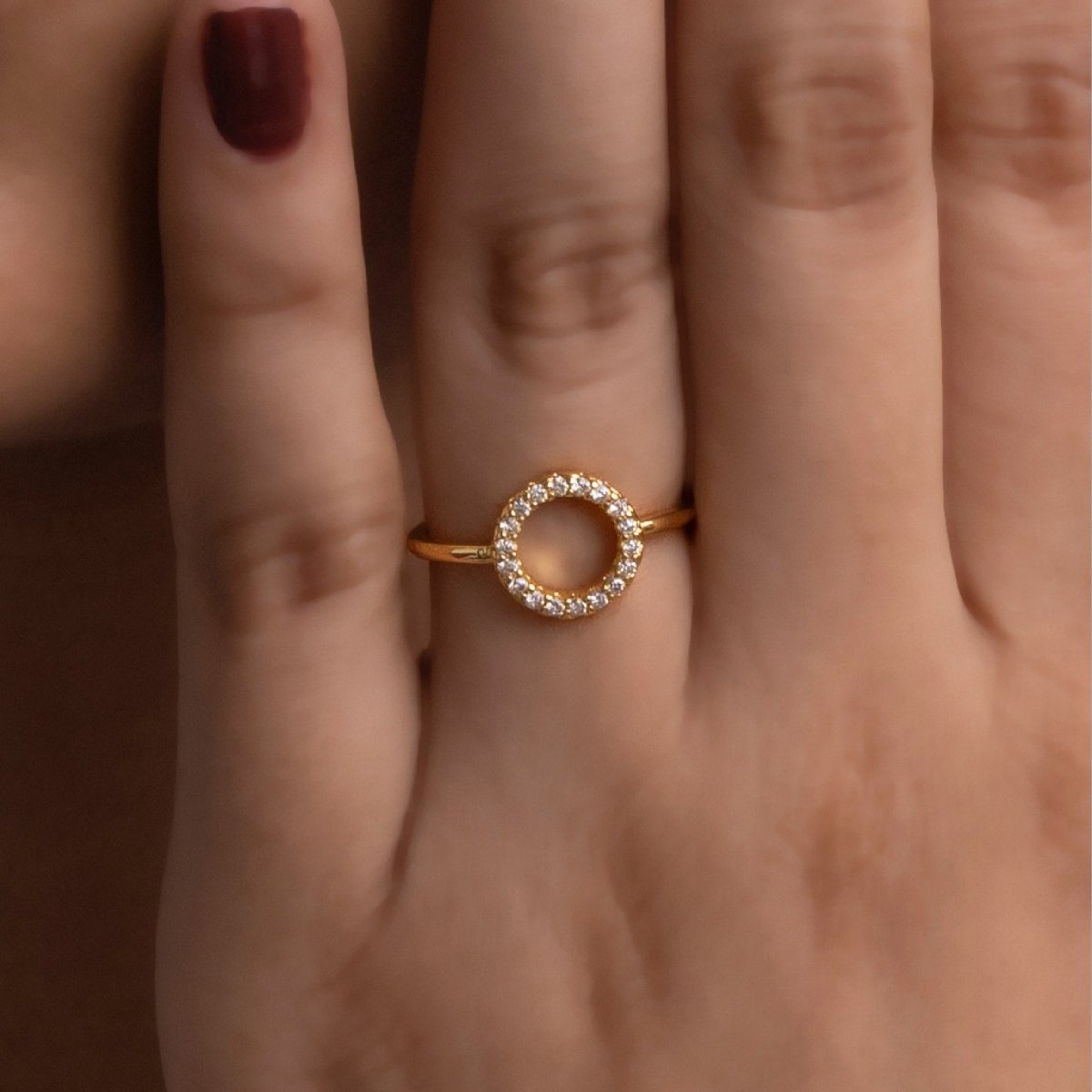 Artklim Elegant Round Gold Plated Ring