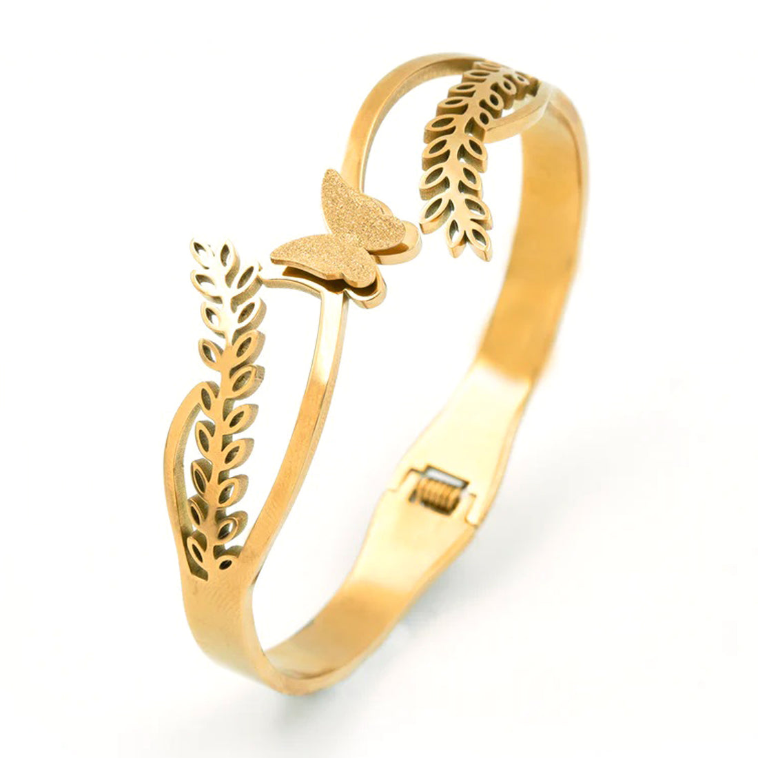 Peacock Clutch & Gold Butterfly Bangle Festive Luxe Combo