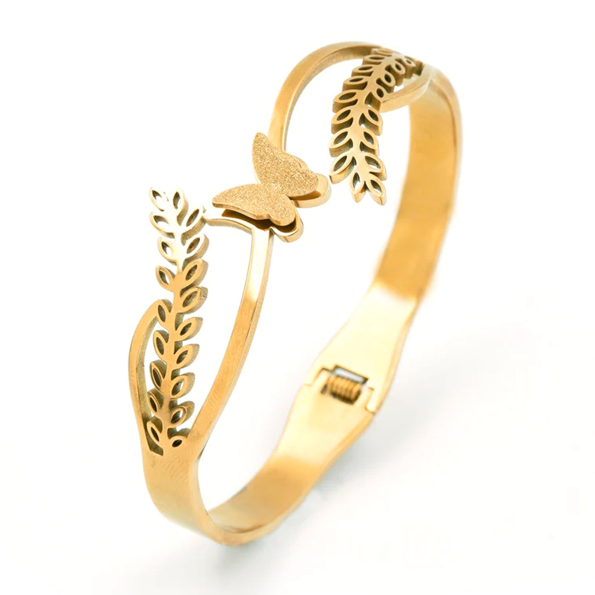 Peacock Clutch & Gold Butterfly Bangle Festive Luxe Combo